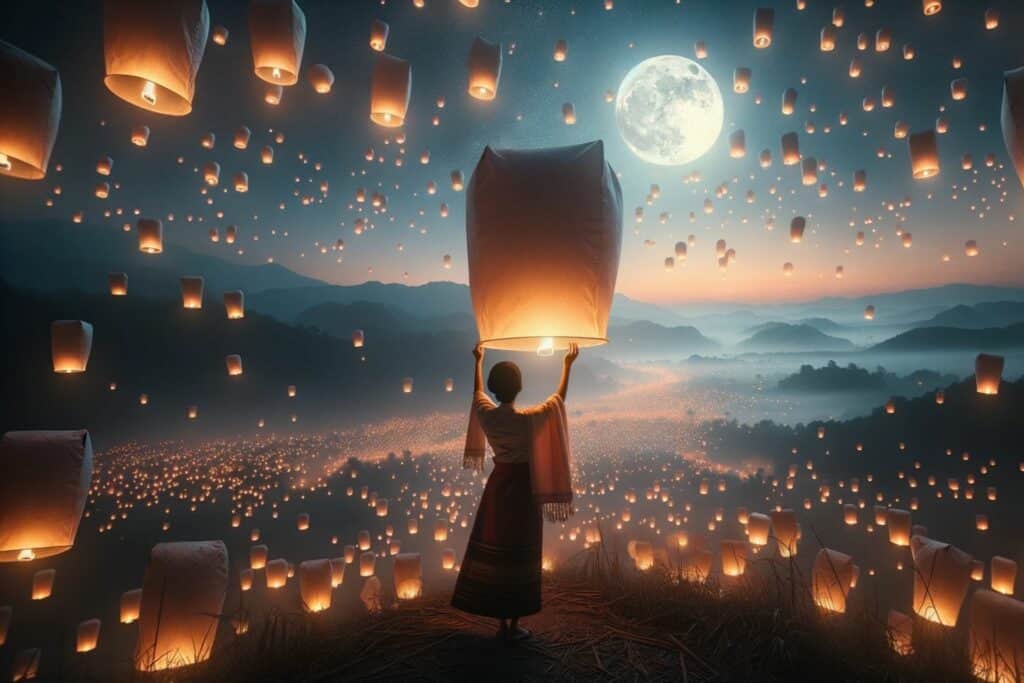 Lantern festival in Chiang Mai Thailand